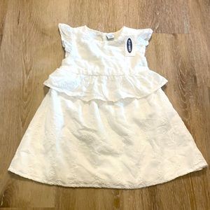 NWT 18-24 Month Old Navy White Ruffle-Sleeve Tiered Eyelet Dress